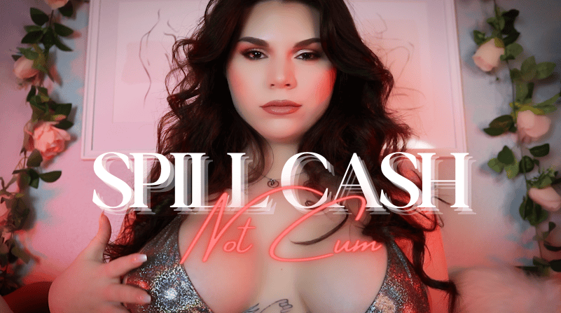 adela divine's thumbnail for femdom pov clip spill cash not cum. themes financial domination, money fetish, orgasm denial, gooning