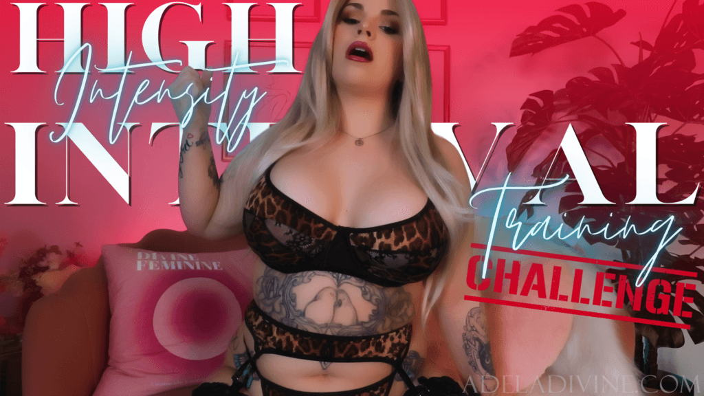 adela divine femdom and findom thumbnail for femdompov clip hiit joi challenge themes are jerk off instruction, gooning, edging