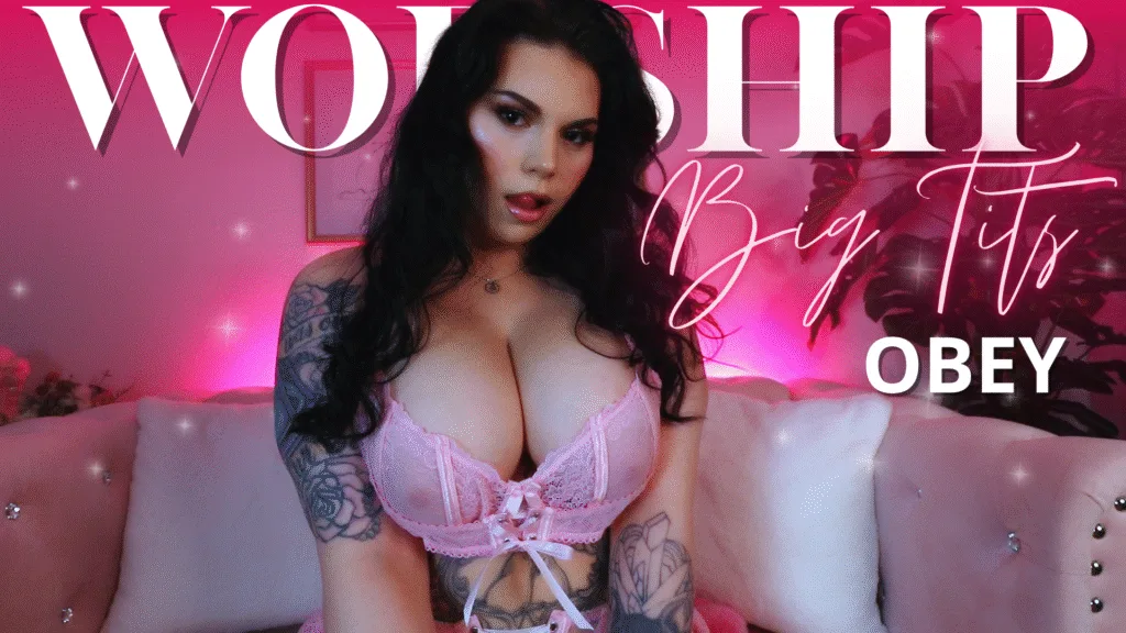 adela divine's thumbnail for femdom pov clip worship big tits: obey. themes are tit worship, obedience training, JOI, gooning
