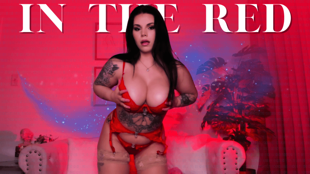 adela divine findom and femdom thumbnail for pov clip in the red, financial domination, findom joi, gooning, edging