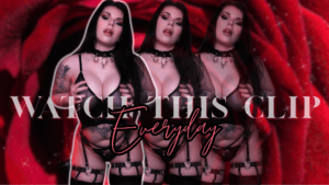 adela divine's thumbnail for femdom pov clip watch this clip everyday, gooning, gooner, mental domination, slave training